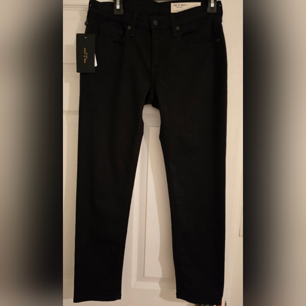 Rag & Bone Black Dylon Low - Rise Slim Boyfriend.